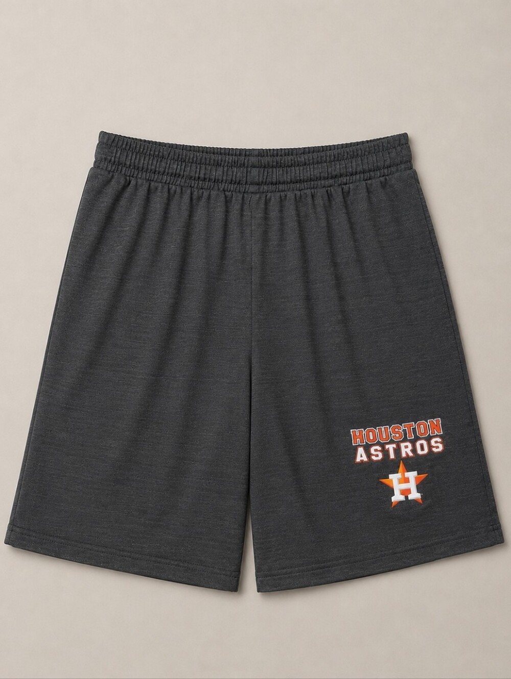 Houston Astros Mens Small Charcoal Heather Knit Pockets Lounge Shorts Baseball - Picture 3 of 9